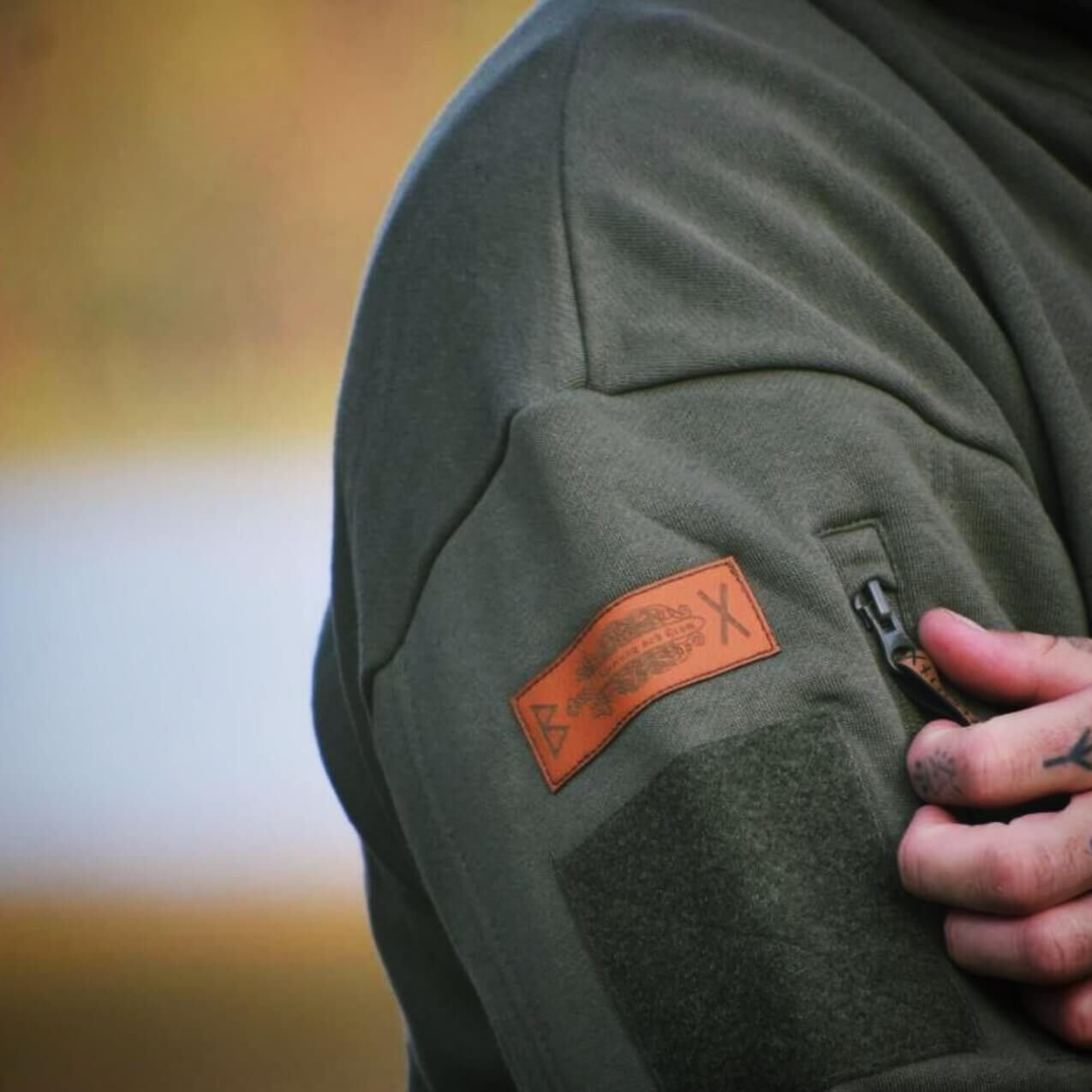 Olive Green Pullover with Balmung & Gram Logo